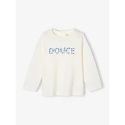 T-shirt motif fleuri douce bébé écru