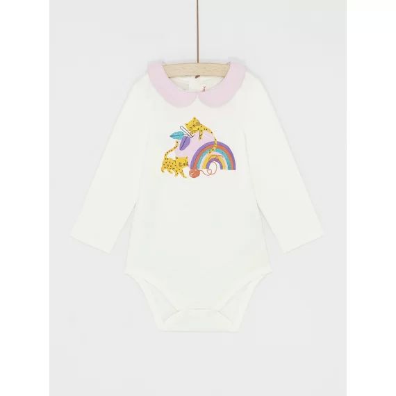 Body Manches Longues Uni Écru Bébé Fille