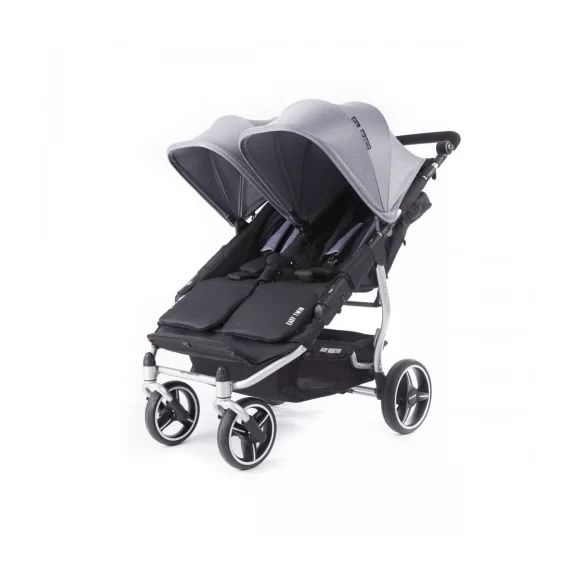 Poussette Double Baby Monsters Easy Twin 3S Light – Châssis Silver/ Canopys Heather Grey