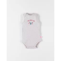 Body sans manches imprimé tigre en coton bio beige