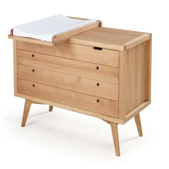 Commode à langer 4 tiroirs Marley   Bois naturel marron