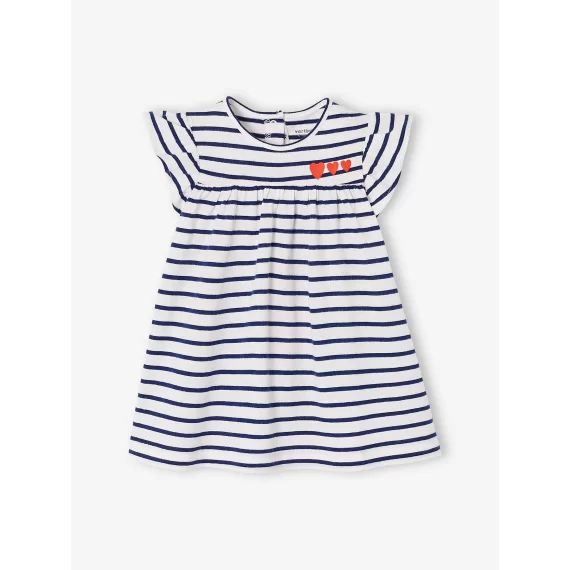 Robe bébé en jersey BASICS bleu royal rayé
