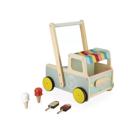 Chariot de marche en bois Marchand de glaces