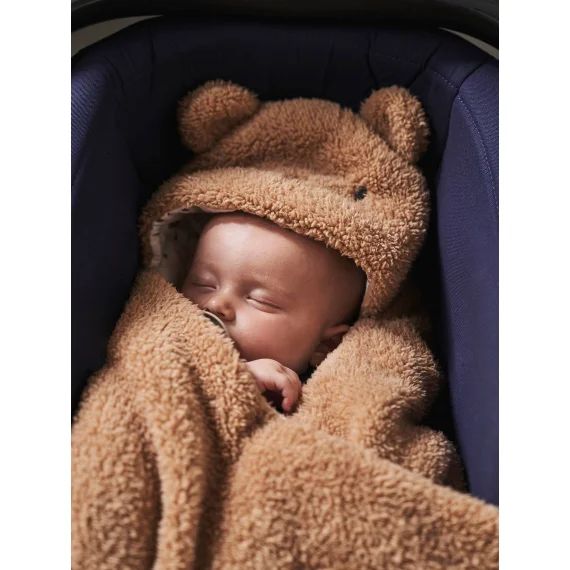 Nid d&rsquo;ange transformable en peluche Ourson beige