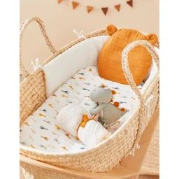 Couffin en fibres naturelles – NOUKIE&rsquo;S – Pour bébé de 0 à 6 mois – Léger et transportable marron