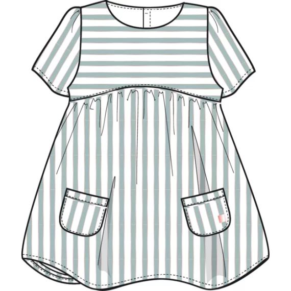 Robe en percale de coton Fille Vert