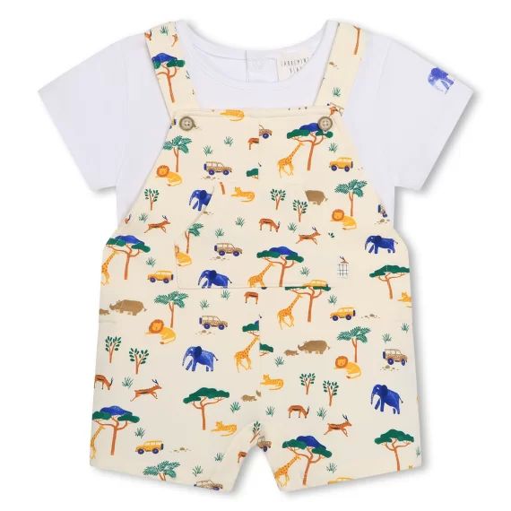 Ensemble salopette et T-shirt Garçon Beige