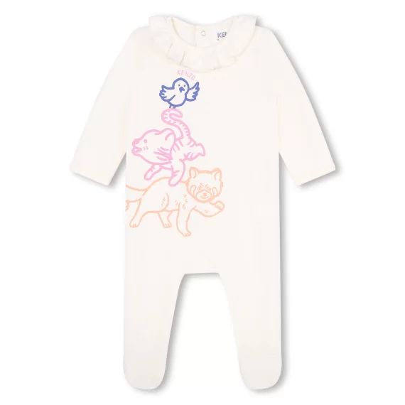Pyjama à motifs en coton Fille Blanc