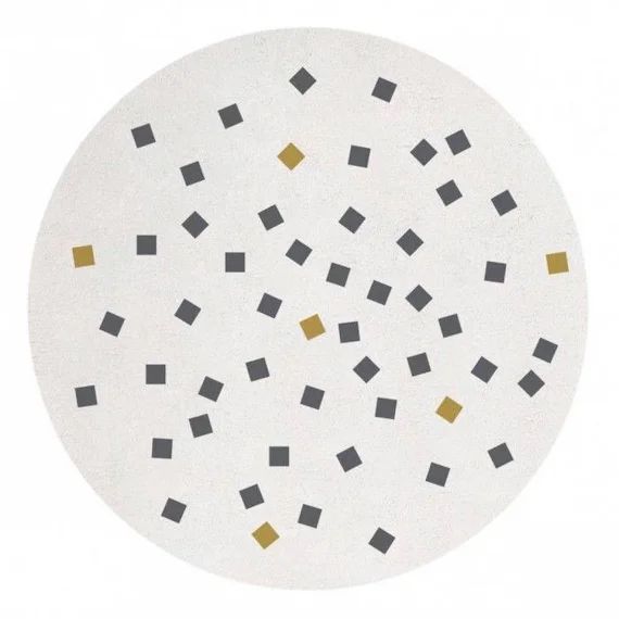 Tapis Coton Petits Carrés Par Lilipinso – Multicolor – Ø. 150 Cm Blanc