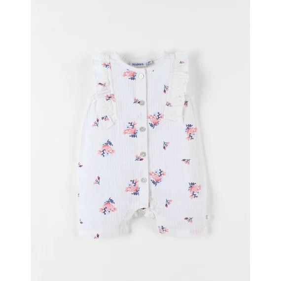 Combishort Imprimé Fleuri Rose