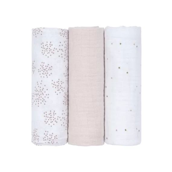 Lot de 3 langes About Friends chinchilla (85 x 85 cm)