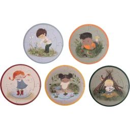 Ensemble De 5 Puzzles Ronds Petits Aventuriers Multicolore