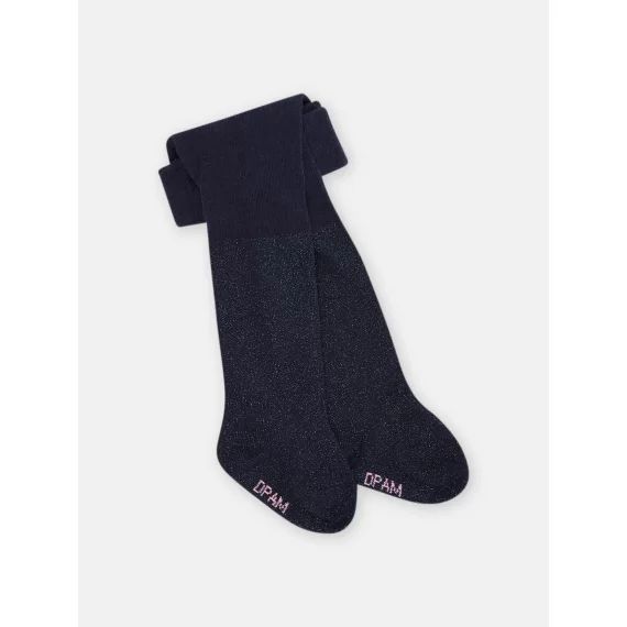 Collants Bleu Marine En Lurex Bébé Fille