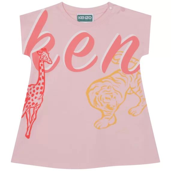 Robe évasée imprimée Fille Rose