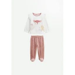 Ensemble Bébé Sweat Et Pantalon En Velours Oona Rose