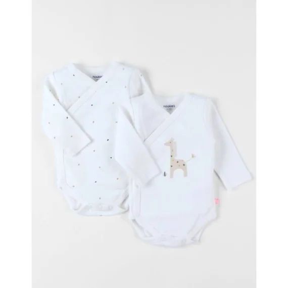 Ensemble De 2 Bodies En Coton Poudré Blanc Blanc