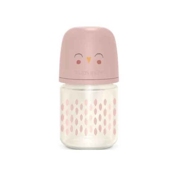 Biberon en verre tétine SXPro S Bonhomia rose (120 ml)