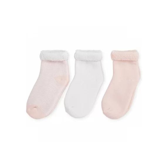 Lot de 3 paires de chaussettes rose et blanc (0-3 mois)
