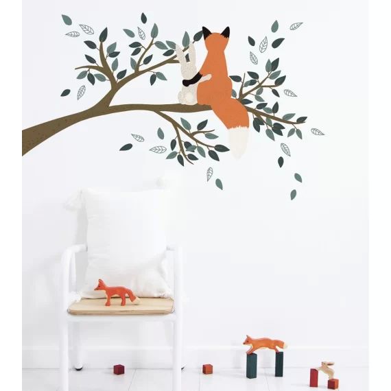 Grand sticker renard et lapin