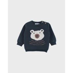 Pull En Tricot Avec Motif Ours Bleu