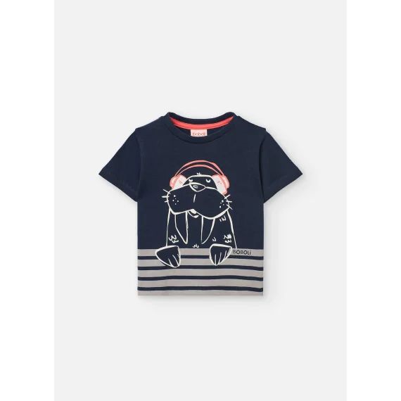 T-shirt Tricot Basic Bleu