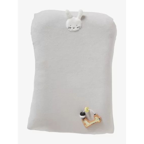 Housse pour matelas à langer en velours VERTBAUDET gris lapin