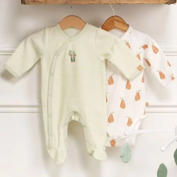 Pyjama Bébé À Manches Longues En Velours Vert