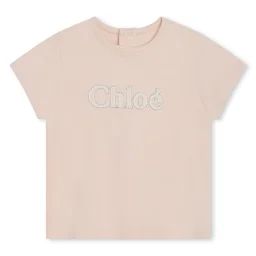 T-shirt manches courtes brodé Fille Beige