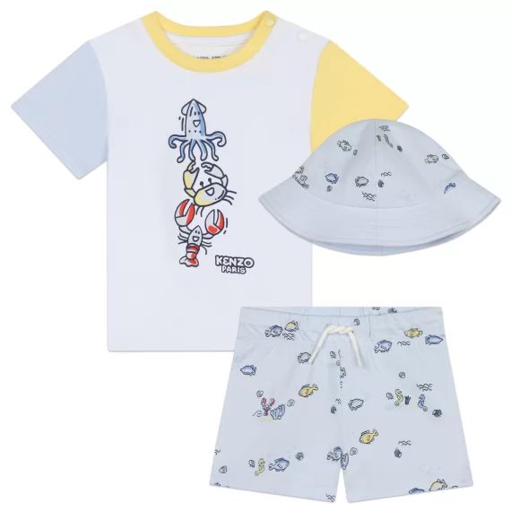 T-SHIRT+SHORT+BOB Garçon Blanc