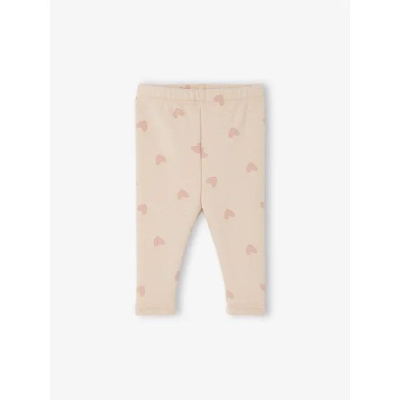 Legging bébé doublé en maille polaire rose poudré