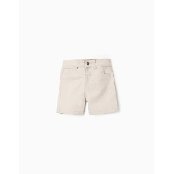 Short En Sergé En Coton Gris Clair
