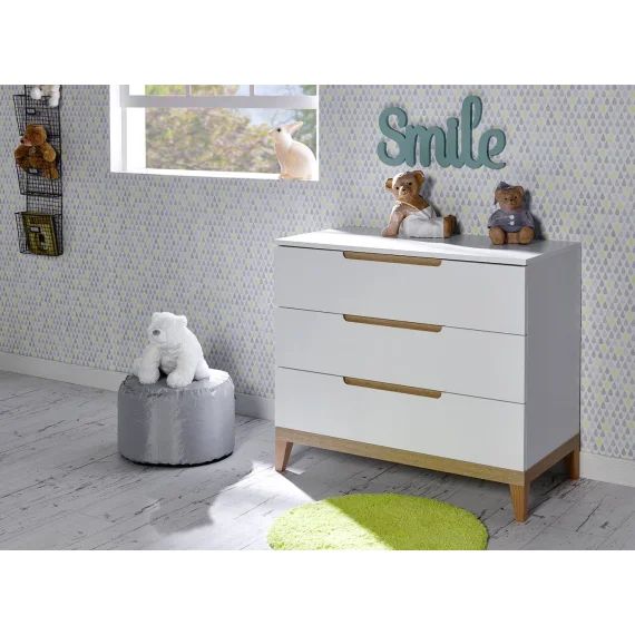 Commode Bébé Et Enfant Evidence Blanc & Bois
