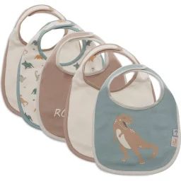 Lot De 5 Bavoirs Éponge En Coton Beige