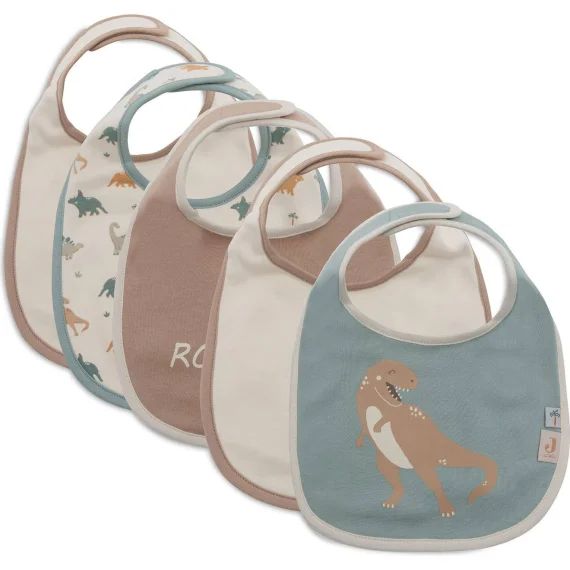 Lot De 5 Bavoirs Éponge En Coton Beige