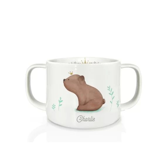 Tasse en porcelaine Ourson brun (personnalisable)
