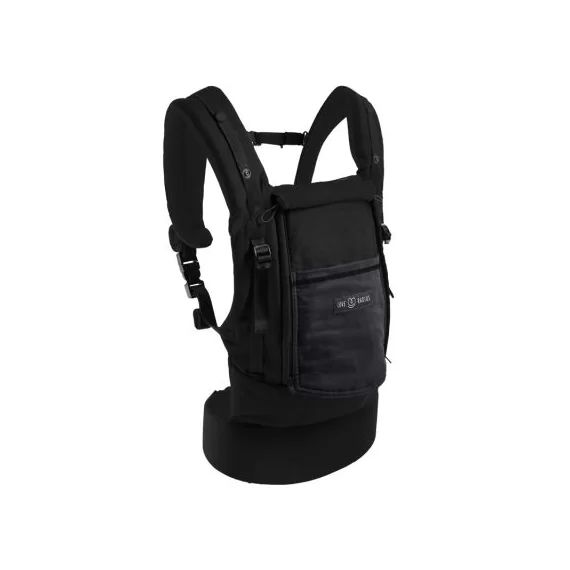 Porte bébé PhysioCarrier en coton noir et anthracite