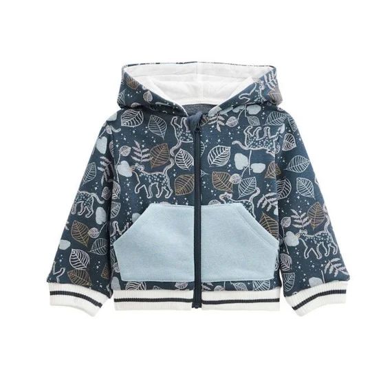 Sweat À Capuche Zippé Bébé En Molleton Ultra Chaud Félintrépide Bleu