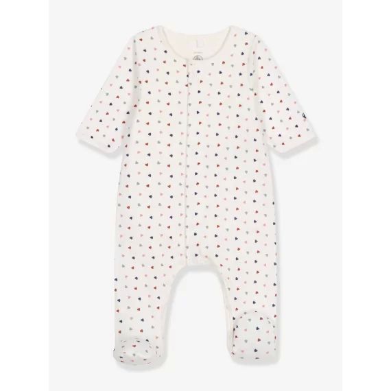 Bodyjama coeurs bébé PETIT BATEAU blanc imprimé