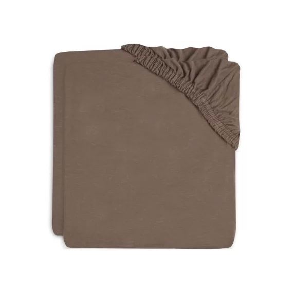 Lot de 2 draps housses de berceau marrons (40 x 80 cm)