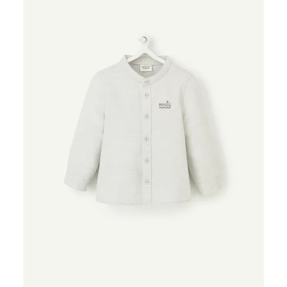 Chemise col mao bébé garçon grise avec message –  – Soldes