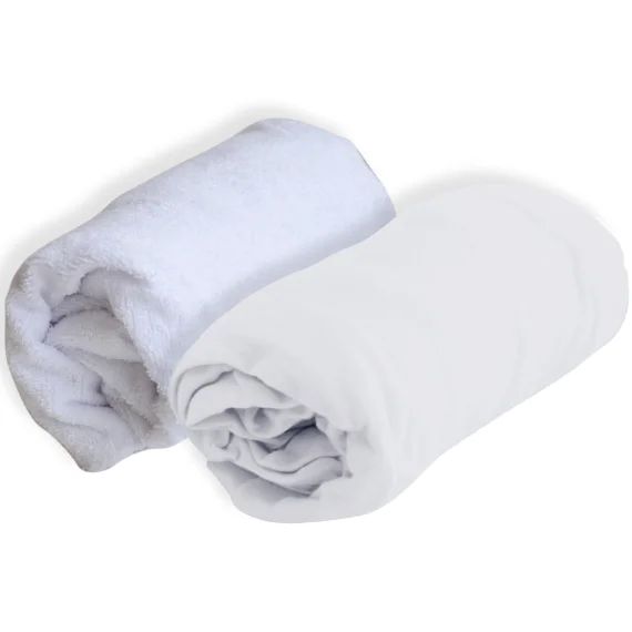 Lot alèse et drap housse blanc (60 x 120 cm)