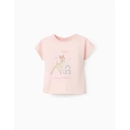 T-shirt En Coton Bambi Rose Clair