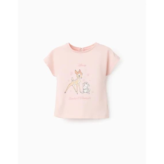 T-shirt En Coton Bambi Rose Clair