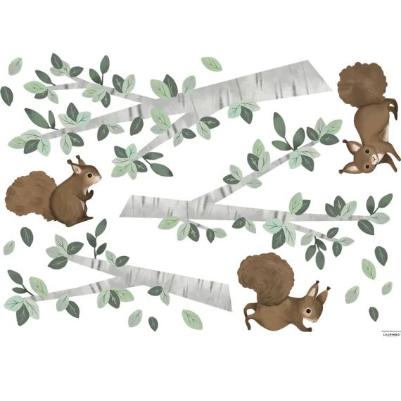 Planche de stickers L Ecureuils (64 x 90 cm)
