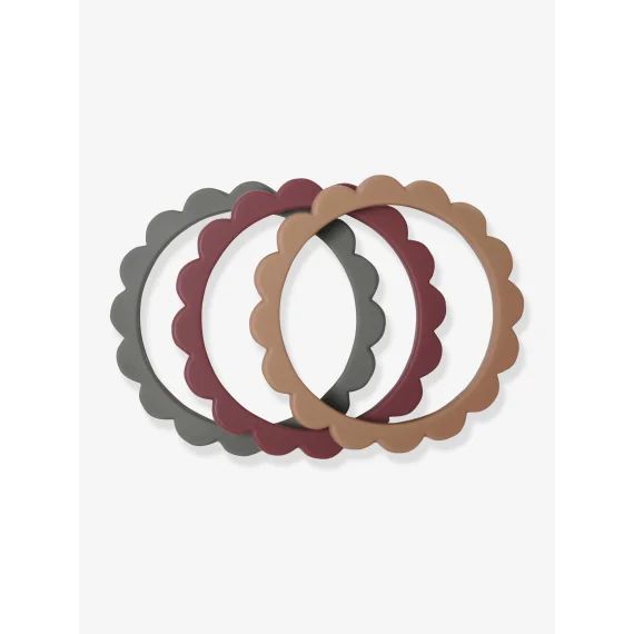 Lot de 3 bracelets de dentition Fleur – MUSHIE vert