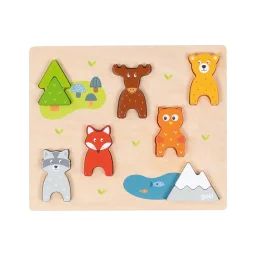 Puzzle Et Figurine Animaux De La Forêt Multicolore