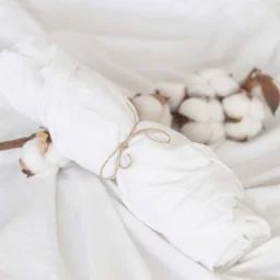 Drap housse de berceau en coton bio blanc (40 x 80 cm)