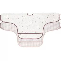 Lot de 2 bavoirs manches longues avec poche rose Garden Explorer