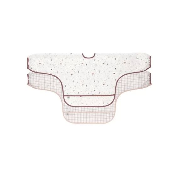 Lot de 2 bavoirs manches longues avec poche rose Garden Explorer