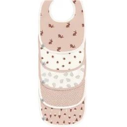 Lot 5 bavoirs en éponge coton bio  Little Forest Lapin